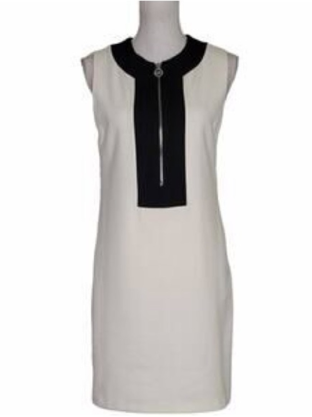 MICHAEL Michael Kors Colorblock Sleeveless Shift Dress – Cream/Black